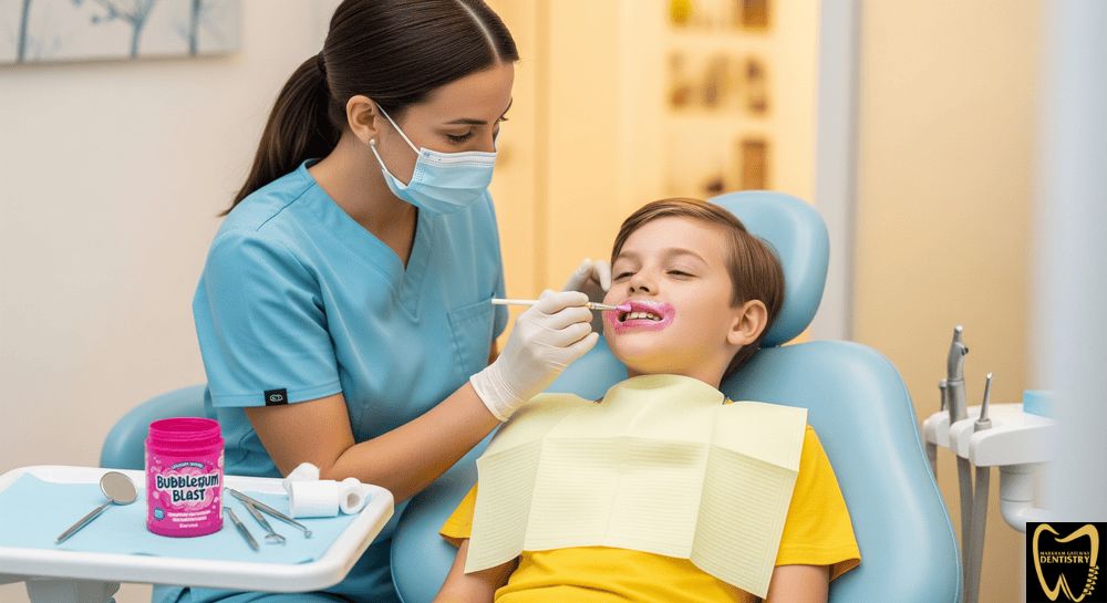 Step-by-step fluoride treatment process at Scarborough dentist